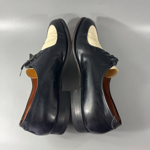 INTAGE FLORSHEIM TWO TONE SHOES BLACK + WHITE SUEDE VAMP US 10C main image 7